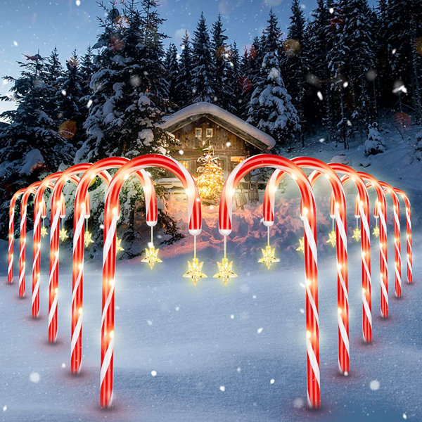 The Holiday Aisle® Candy Cane Pathway Lights Garden Stake & Reviews